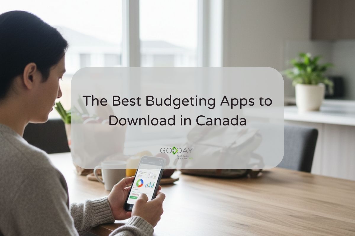 Person using smartphone to track expenses while researching the best budgeting apps in Canada.